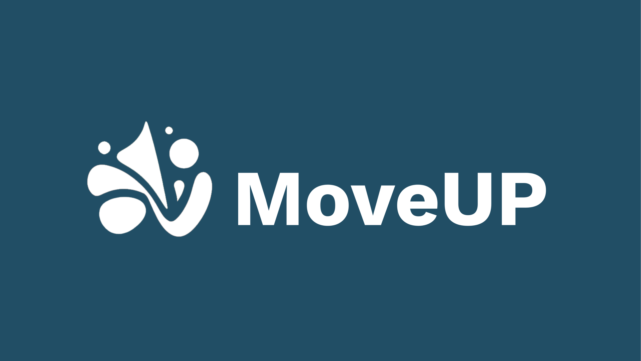Logo MoveUP blanco sobre fondo azul corporativo
